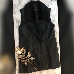 100% REAL RABBITFUR/LEATHER VEST